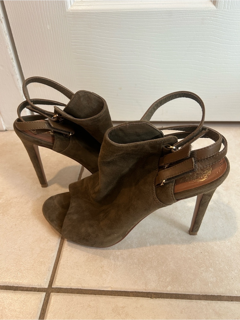 Vince Camuto Olive Green Fenette Open Toe Sandals